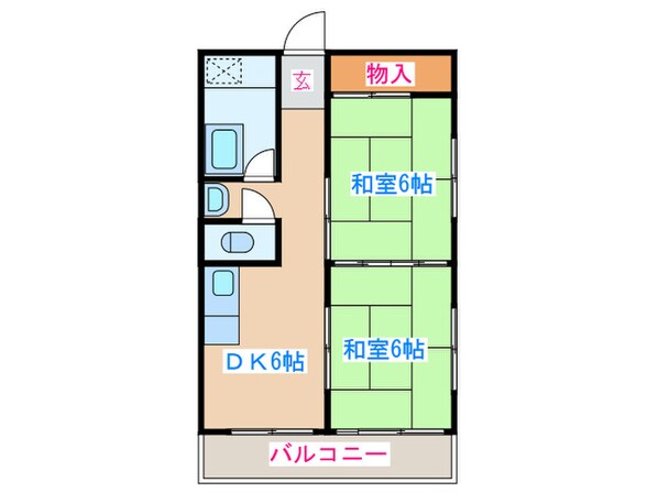 ハイブリッジ第2コーポの物件間取画像